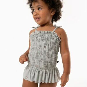NWT Modern Moments by Gerber Toddler Girl Smocked Swimsuit Green Beachy Size 18M